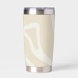 Elegant Beige Cream Simple Organic Pattern Geïsoleerde Drinkbeker