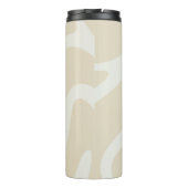 Elegant Beige Cream Simple Organic Pattern Thermosbeker (Achterkant)