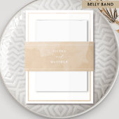 Elegant Beige Cream Waterverf, bruiloft Uitnodigingen Wikkel