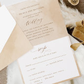 Elegant Beige Cream Waterverf Monogram Wedding Al All In One Uitnodiging