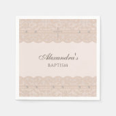 Elegant Beige Cross Christening Christian Baptism Servet (Voorkant)