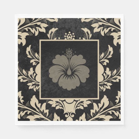 Elegant beige damask, aangepast kerstpapier servet (Voorkant)