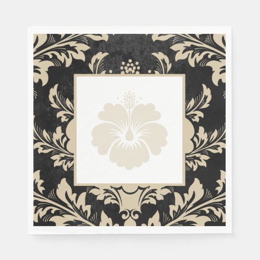 Elegant beige damask, aangepast kerstpapier servet (Voorkant)