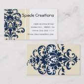 Elegant Beige Damask - Gepersonaliseerd Visitekaartje (Voorkant / Achterkant)