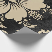 Elegant beige damask kerst elegant cadeaupapier (Hoek)