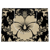 Elegant beige damask kerst elegant groot cadeauzakje (Voorkant)