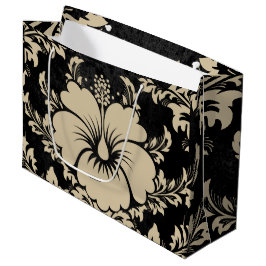 Elegant beige damask kerst elegant groot cadeauzakje