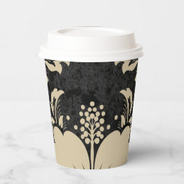 Elegant beige damask kerst elegant papieren bekers