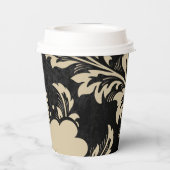 Elegant beige damask kerst elegant papieren bekers (Achterkant)