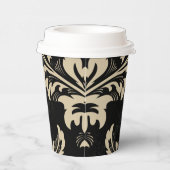 Elegant beige damask kerst elegant papieren bekers (Rechts)