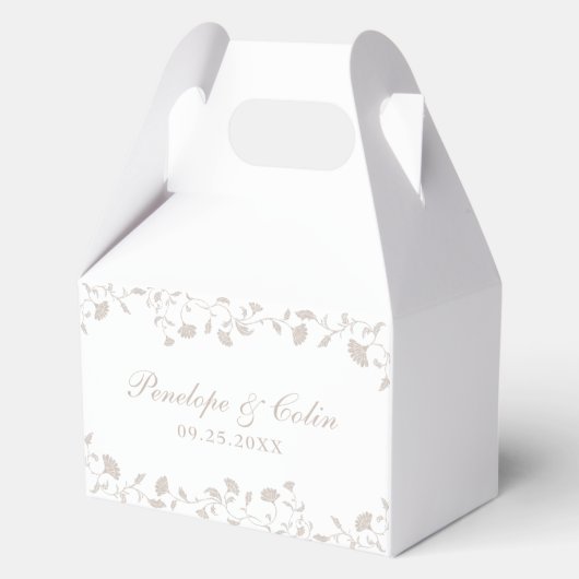 Elegant Beige Dank u bruiloft Bedankdoosjes (Achterkant)