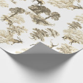 Elegant  Beige Deer Fox Country Toile Cadeaupapier (Hoek)