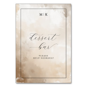 Elegant Beige Dessert Bar Bordje Kaart