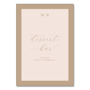 Elegant Beige Dessertbar Bord Kaart