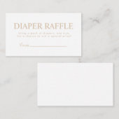 Elegant Beige Diaper Raffle Notitiekaartje (Voorkant / Achterkant)