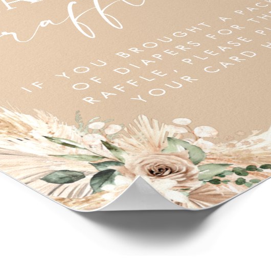 Elegant beige Diaper Raffle Poster (Hoek)