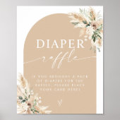 Elegant beige Diaper Raffle Poster (Voorkant)