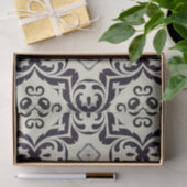 Elegant  Beige en Black Damask Pattern Tissuepapier (Geschenk)