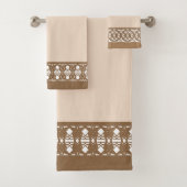 Elegant Beige en Brown Bad Handdoek (Insitu)