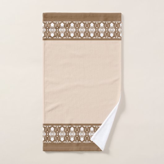 Elegant Beige en Brown Bad Handdoek (Handdoek)