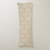 Elegant Beige en Cream Damask Pattern Lichaamskussen (Voorkant Verticaal)