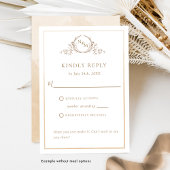 Elegant Beige en Cream Monogram, Waterverf RSVP