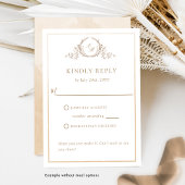 Elegant beige en crème monogram en Waterverf RSVP Kaartje