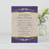 Elegant Beige en Paarse huwelijksuitnodiging Kaart (Staand voorkant)
