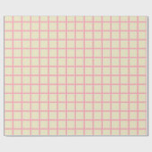 Elegant Beige en Roze Grid Inpakpapier (Vlak)
