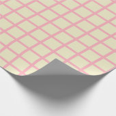 Elegant Beige en Roze Grid Inpakpapier (Hoek)