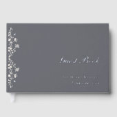 Elegant Beige en Silver Floral  gastenboek (Voorkant)
