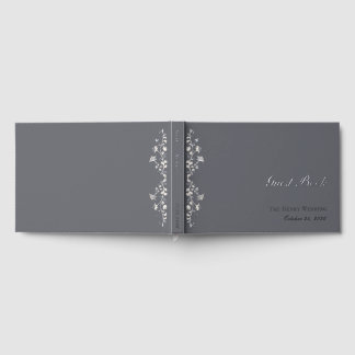 Elegant Beige en Silver Floral  gastenboek