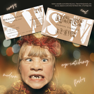 Elegant Beige en White Chic met Initialen Stijlvol Visitekaartje