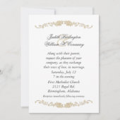 Elegant Beige en White Wedding Invitation Kaart (Voorkant)