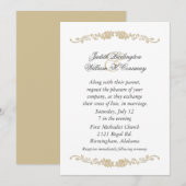 Elegant Beige en White Wedding Invitation Kaart (Voorkant / Achterkant)