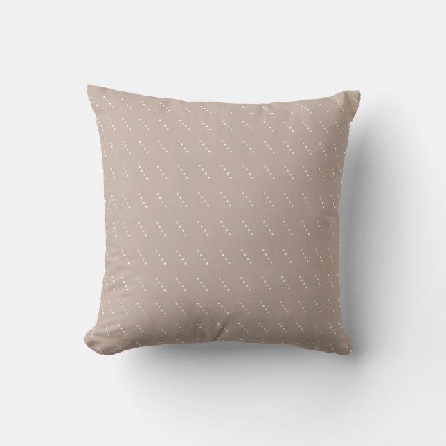 Elegant Beige en Wit Diamantpatroon Kussen (Voorkant)