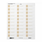 Elegant beige en wit | Gouden minimalistische teks Etiket (Full Sheet)