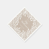 Elegant beige en wit groen Vrijgezellenfeest Servet (Hoek)