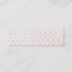 Elegant Beige en Wit Lattice Patroon Mini Visitekaartje