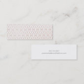 Elegant Beige en Wit Lattice Patroon Mini Visitekaartje (Voorkant / Achterkant)