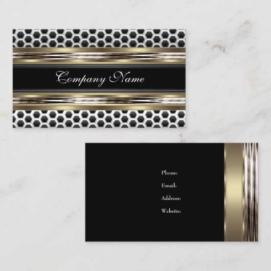 Elegant beige en zwart grijs Visitekaartje (Voorkant / Achterkant)