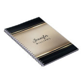 Elegant beige en zwart notitieboek (Rechterzijde)