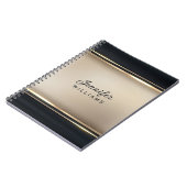 Elegant beige en zwart notitieboek (Linkerzijde)