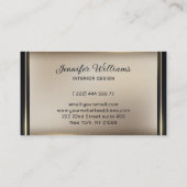 Elegant beige en zwart visitekaartje (Achterkant)