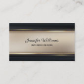 Elegant beige en zwart visitekaartje (Voorkant)