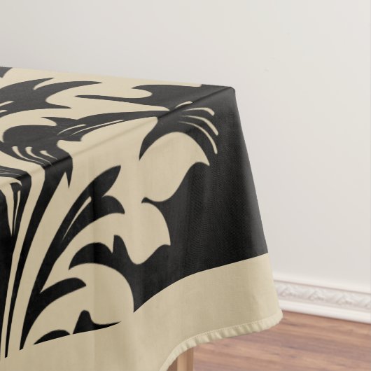 Elegant beige en zwarte dameselegant tablecloth tafelkleed (Voorbeeld)