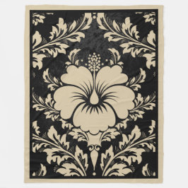 Elegant beige en zwarte demaselegant fleece deken