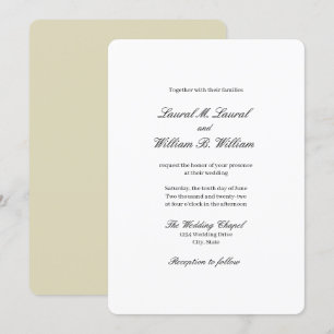 Elegant Beige - Families Huwelijksuitnodiging Kaart