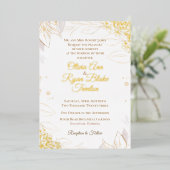 Elegant Beige Floral Folie Wedding Uitnodiging (Staand Voorkant)
