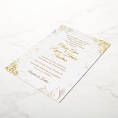 Elegant Beige Floral Folie Wedding Uitnodiging (Gedraaid)